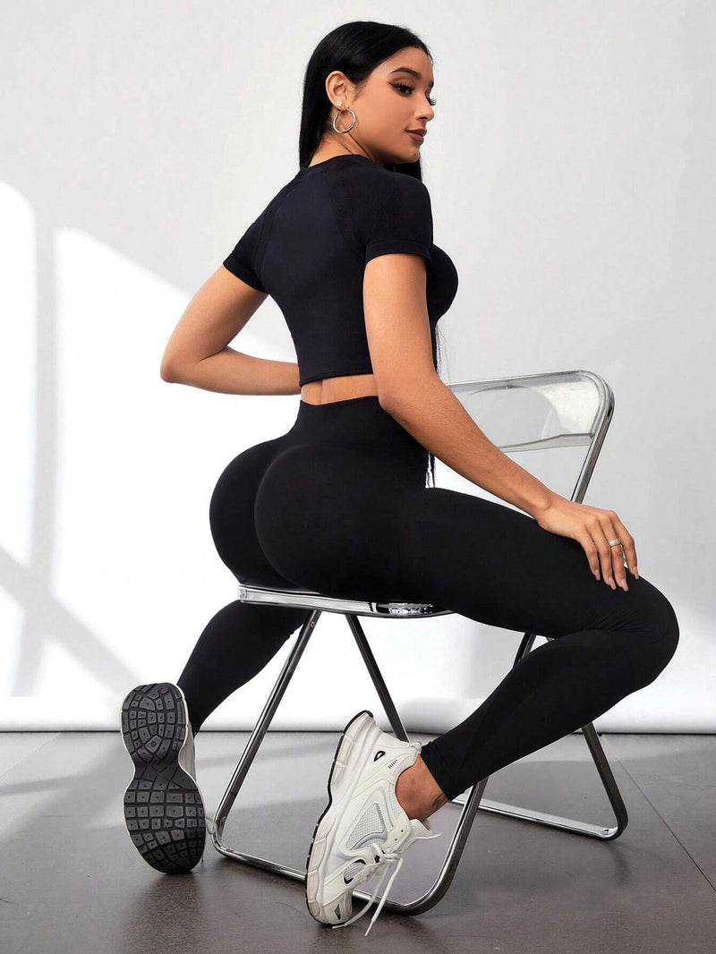 Yoga Basic Seamless High Waist Stretchy Yoga Leggings for Fitness