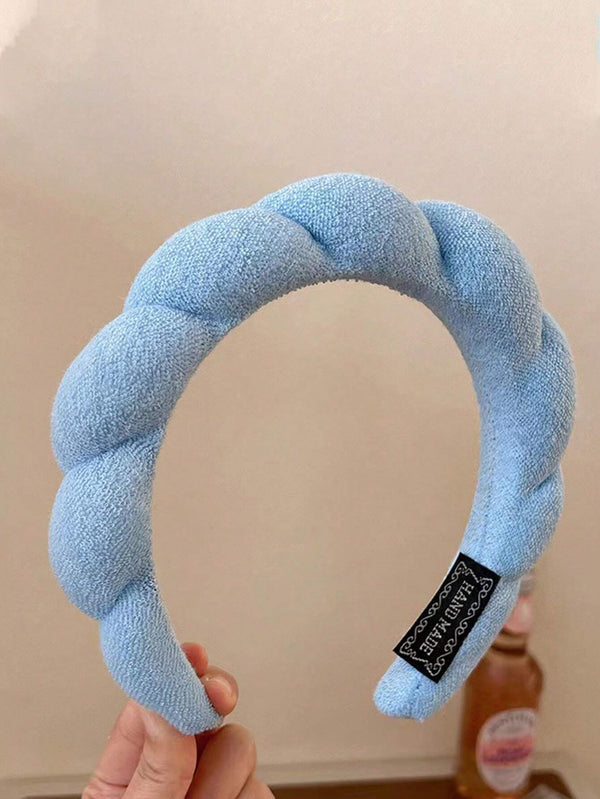 1 Pack Spa Headband for Washing Face or Facial, Skincare Headbands, Makeup Hairband Sponge, Terry Cloth Headbands, Face Wash Headband, Puffy Hairband for Sports or Yoga, Fashion Accessories for Women and Girls, Great Gifts, Blue