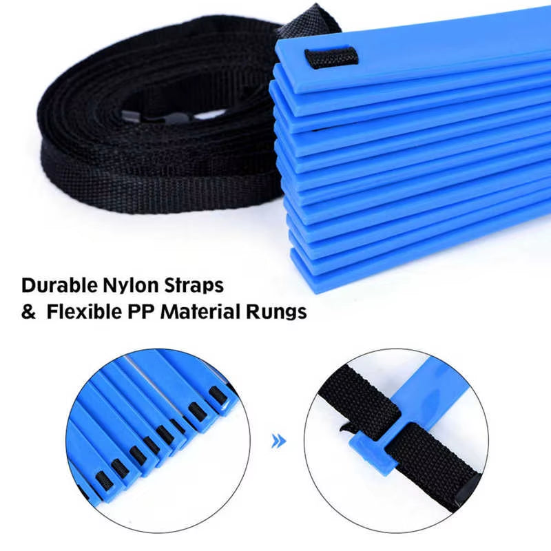 Soccer Training Ladders Speed Kit 19 Ft Flat Ladder + 10Pcs Disc Cones for Athletic Training Ladder Stairs