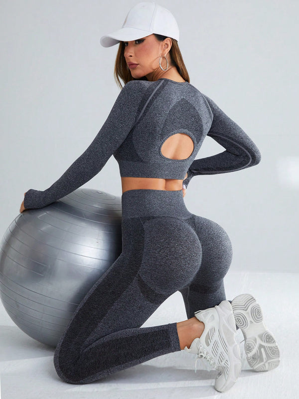 Yoga Basic Seamless High Stretch Sport Yoga Fitness Outfit Workout Set