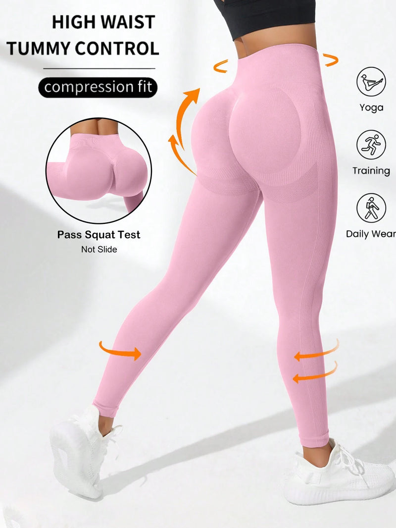 Yoga Basic Women'S High Waist Seamless Stretch Yoga Leggings