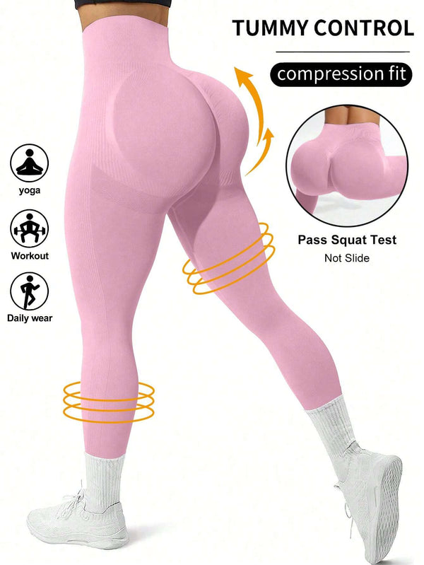 Yoga Basic Women'S High Waist Seamless Stretch Yoga Leggings